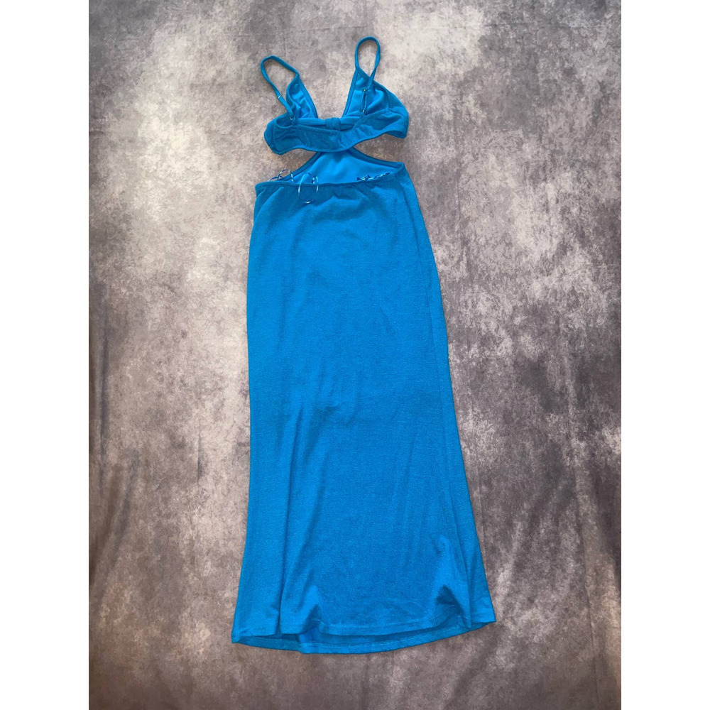 REVERSE Womens Size M Blue Cut Out Maxi Dress